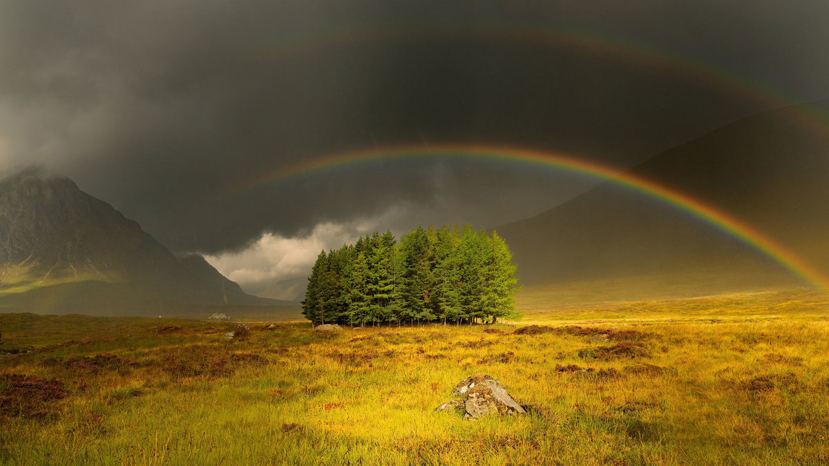 радуга пейзаж фото