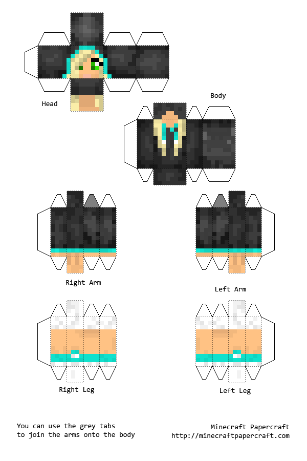 Сделать из бумаги скин миникотика майнкрафт Minecraft