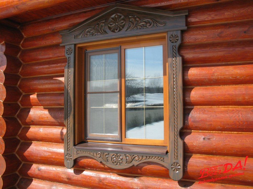 обрамление окна в деревянном доме