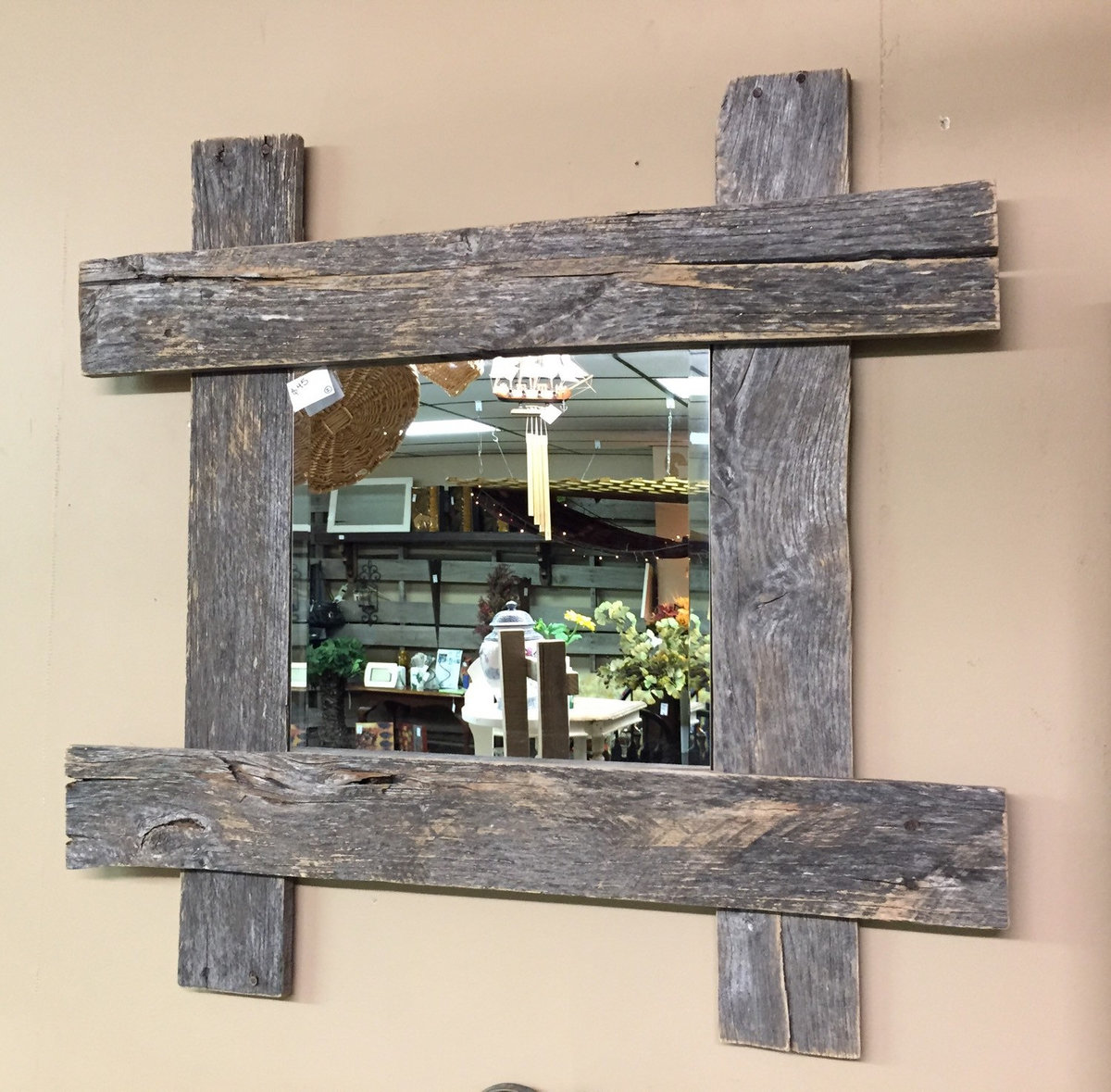 Rustic Pallet Furniture Wood Wall Mirror Rustic Home Decor