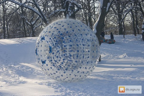 зорбинг зимой фото