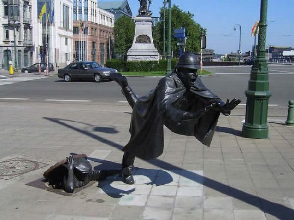 скульптура de vaartkapoen, брюссель фото