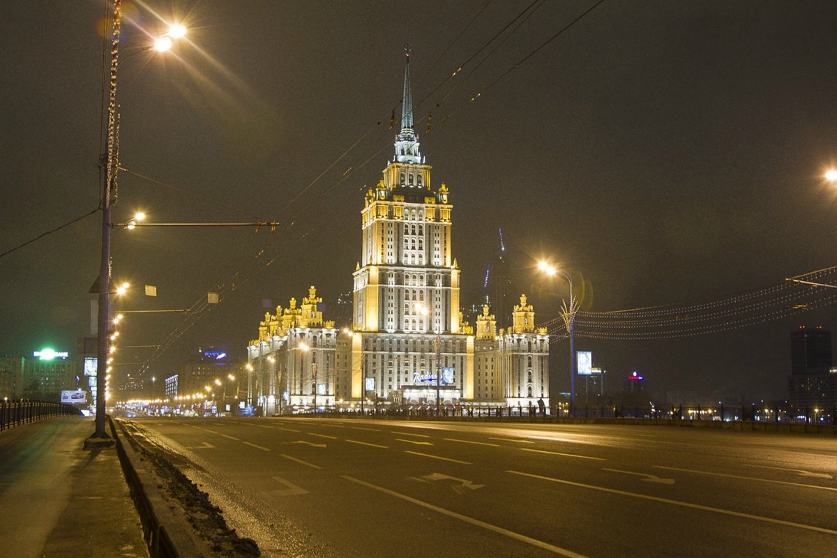 фото ночная москва и дорога фото