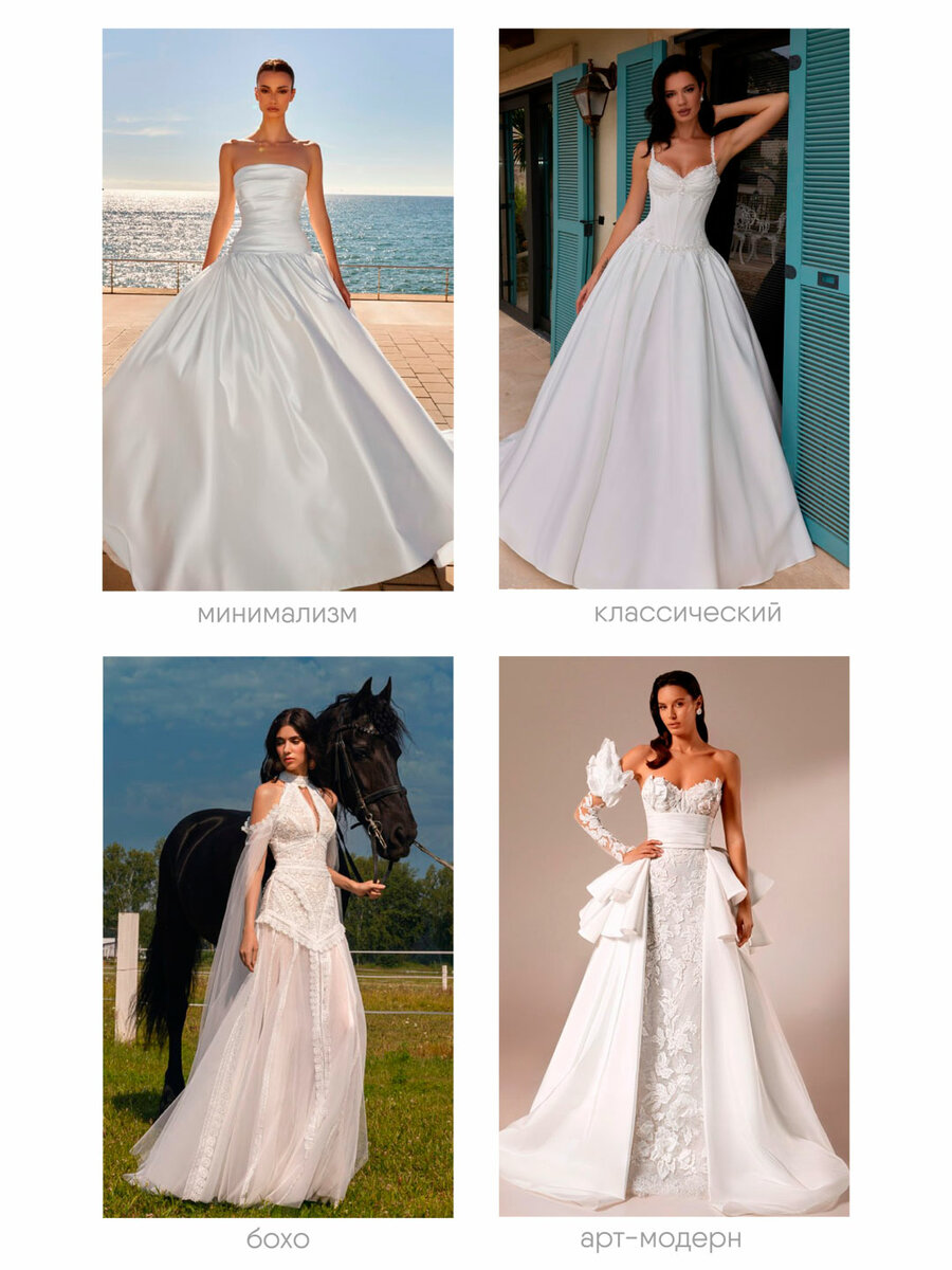 Стили свадебных платьев: варианты образов для торжества