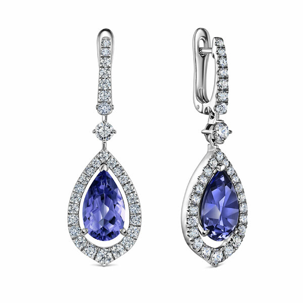 Серьги c бриллиантами и танзанитом из коллекции Royal E01-RL-0244TN