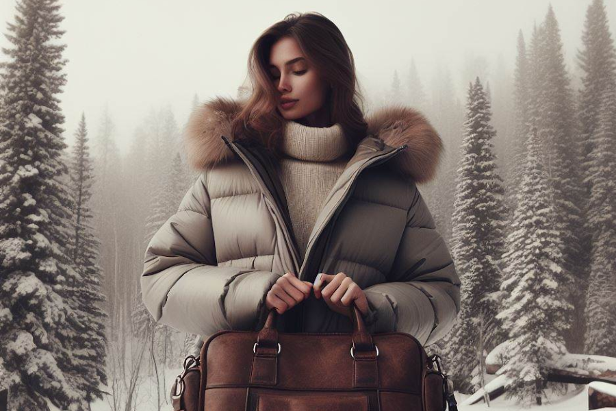 Какую сумку подобрать к пуховику? Идеи и примеры