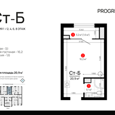 Квартира 20,9 м², студия - изображение 2