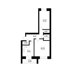 Квартира 61,1 м², 2-комнатная - изображение 1