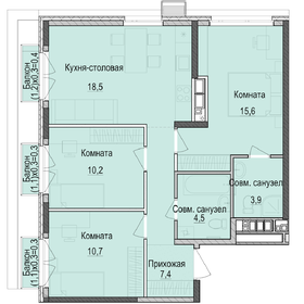 67 м², 3-комнатная квартира 9 402 000 ₽ - изображение 20