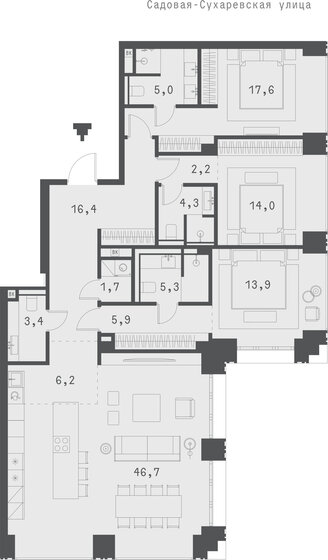 142,2 м², 3-комнатная квартира 236 577 168 ₽ - изображение 28