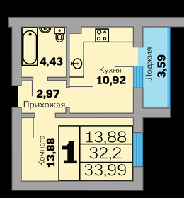 36,1 м², 2-комнатная квартира 4 090 000 ₽ - изображение 24