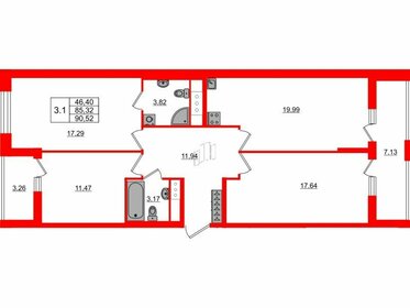 76,5 м², 3-комнатная квартира 12 250 153 ₽ - изображение 54