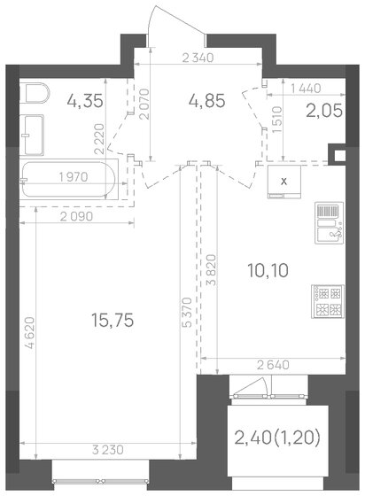 38,3 м², 1-комнатная квартира 10 042 068 ₽ - изображение 1