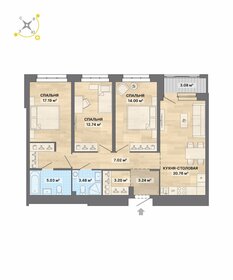 Квартира 89,7 м², 3-комнатная - изображение 1