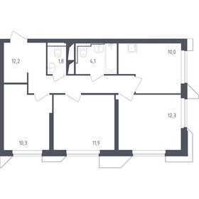 Квартира 62,4 м², 3-комнатные - изображение 1