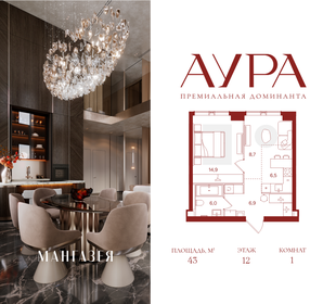 Квартира 43 м², 1-комнатная - изображение 1