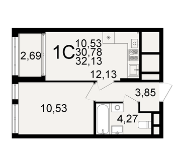32,1 м², 1-комнатная квартира 3 020 220 ₽ - изображение 8