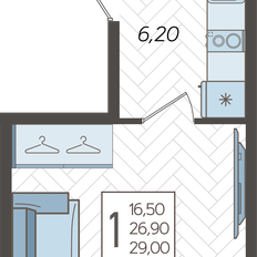 Квартира 29 м², студия - изображение 2