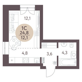 Квартира 24,8 м², студия - изображение 2