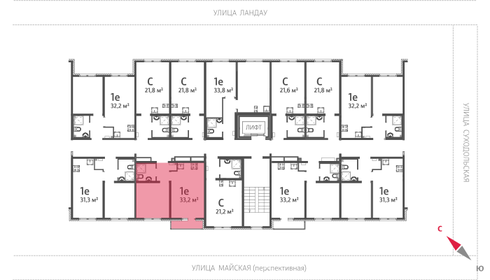 45,1 м², 1-комнатная квартира 4 390 000 ₽ - изображение 40