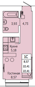 Квартира 22,4 м², 1-комнатная - изображение 1