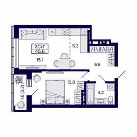 44,9 м², 2-комнатная квартира 8 710 600 ₽ - изображение 71