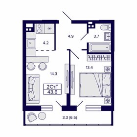 43,8 м², 2-комнатная квартира 5 920 000 ₽ - изображение 40