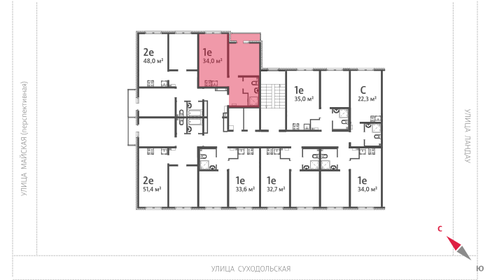 Квартира 34 м², 1-комнатная - изображение 2