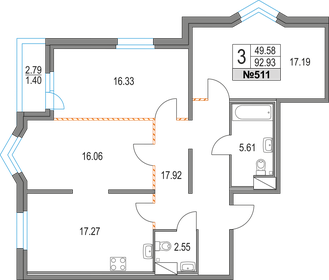 100,5 м², 3-комнатная квартира 23 500 000 ₽ - изображение 66