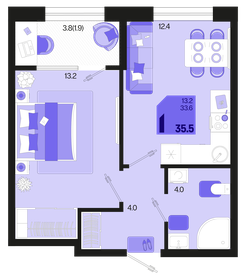 34,6 м², 1-комнатная квартира 6 550 000 ₽ - изображение 118