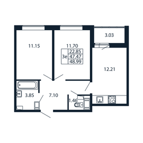 56,7 м², 2-комнатная квартира 6 655 000 ₽ - изображение 126