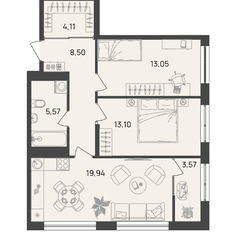 Квартира 71,4 м², 3-комнатная - изображение 1