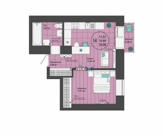 24 м², квартира-студия 6 350 000 ₽ - изображение 36