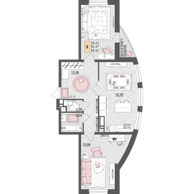 65 м², 2-комнатная квартира 8 150 000 ₽ - изображение 24
