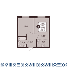 Квартира 38 м², 2-комнатная - изображение 2