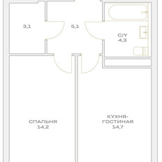 Квартира 39,7 м², 1-комнатная - изображение 2