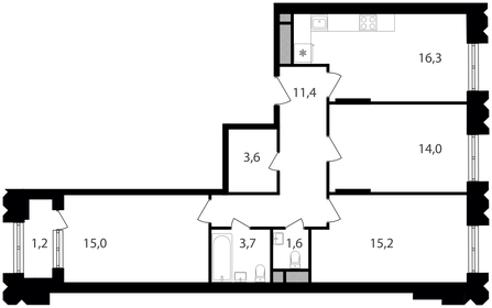 Квартира 82 м², 3-комнатная - изображение 1