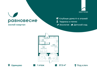 37,3 м², 1-комнатная квартира 7 837 371 ₽ - изображение 33