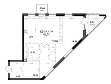Квартира 66,1 м², 2-комнатная - изображение 1