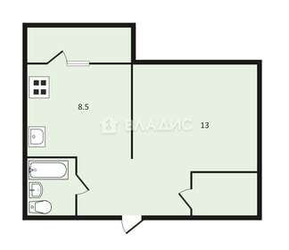 Квартира 32,5 м², 1-комнатная - изображение 1