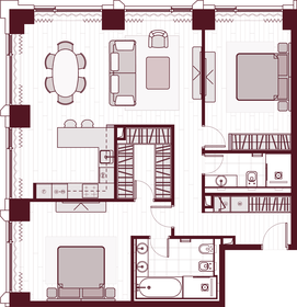 Квартира 103,3 м², 3-комнатная - изображение 1