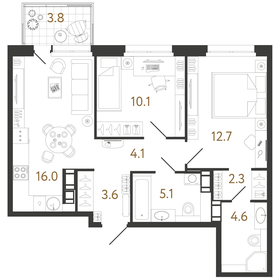 57,8 м², 2-комнатная квартира 20 543 010 ₽ - изображение 21