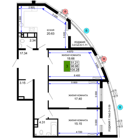 114 м², 3-комнатная квартира 14 100 000 ₽ - изображение 128