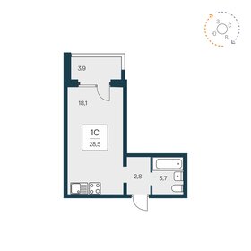 29,3 м², квартира-студия 3 577 100 ₽ - изображение 69