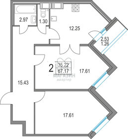 64,5 м², 2-комнатная квартира 16 017 632 ₽ - изображение 36