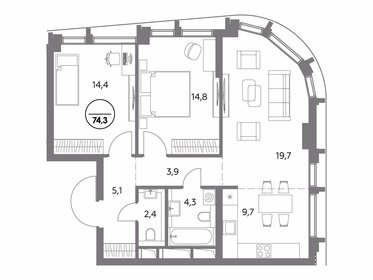68,1 м², 2-комнатная квартира 32 415 600 ₽ - изображение 16