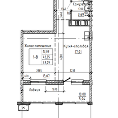 Квартира 47,1 м², 1-комнатная - изображение 3