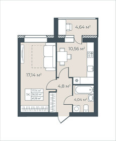 Квартира 41,2 м², 1-комнатная - изображение 1