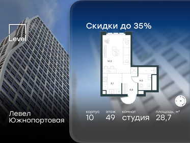 Квартира 28,7 м², студия - изображение 1