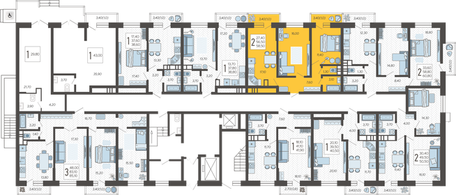 60 м², 2-комнатная квартира 5 900 000 ₽ - изображение 89